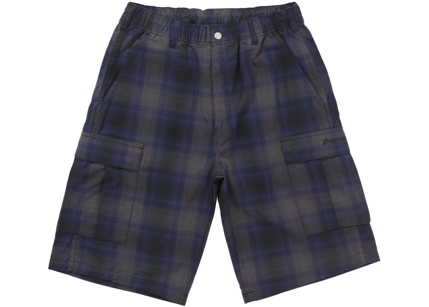 Supreme Shadow Plaid Cargo Short Navy