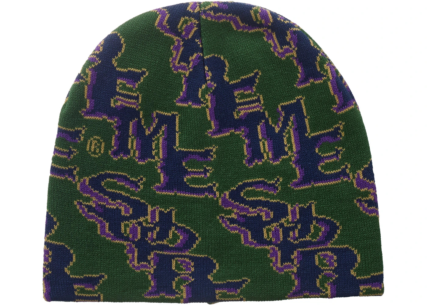 Supreme Slanted Gothic Outline Beanie Green
