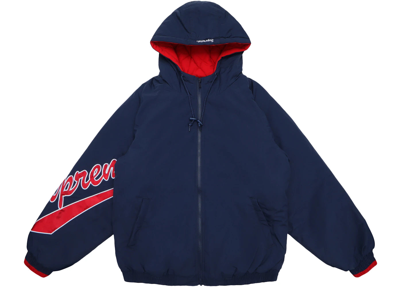 Supreme Sleeve Script Sideline Jacket Navy