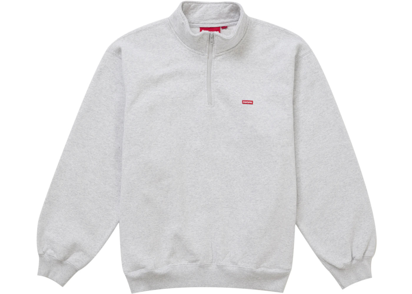 Supreme Small Box Half Zip Pullover Ash Grey