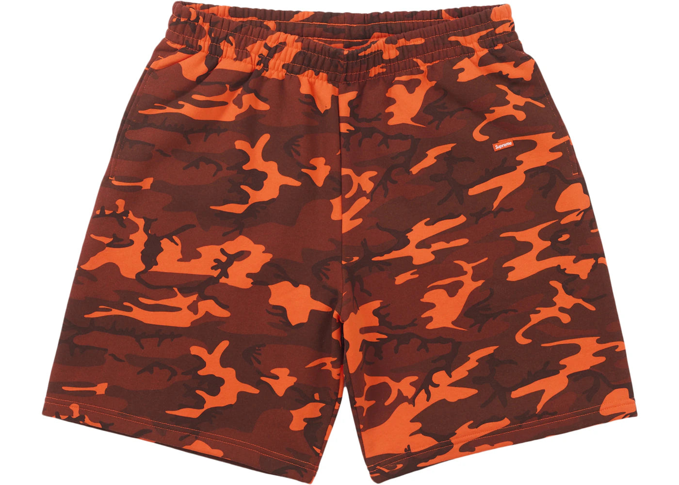 Supreme Small Box Sweatshort (SS25) Bright Orange Camo