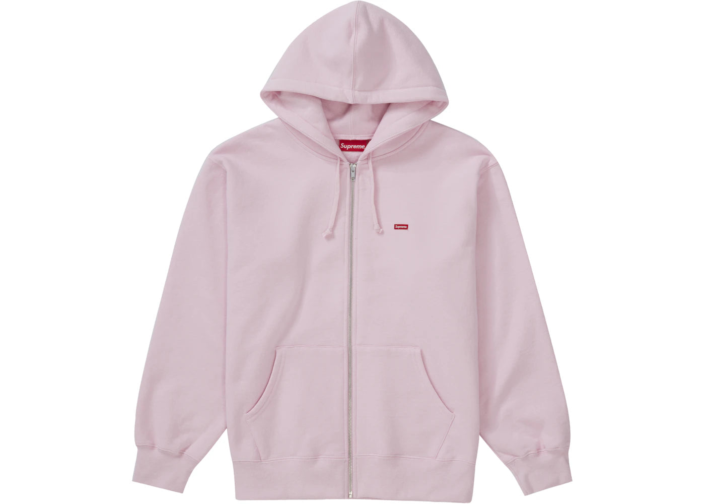 Supreme Small Box Zip Up Hooded Sweatshirt Light Pink