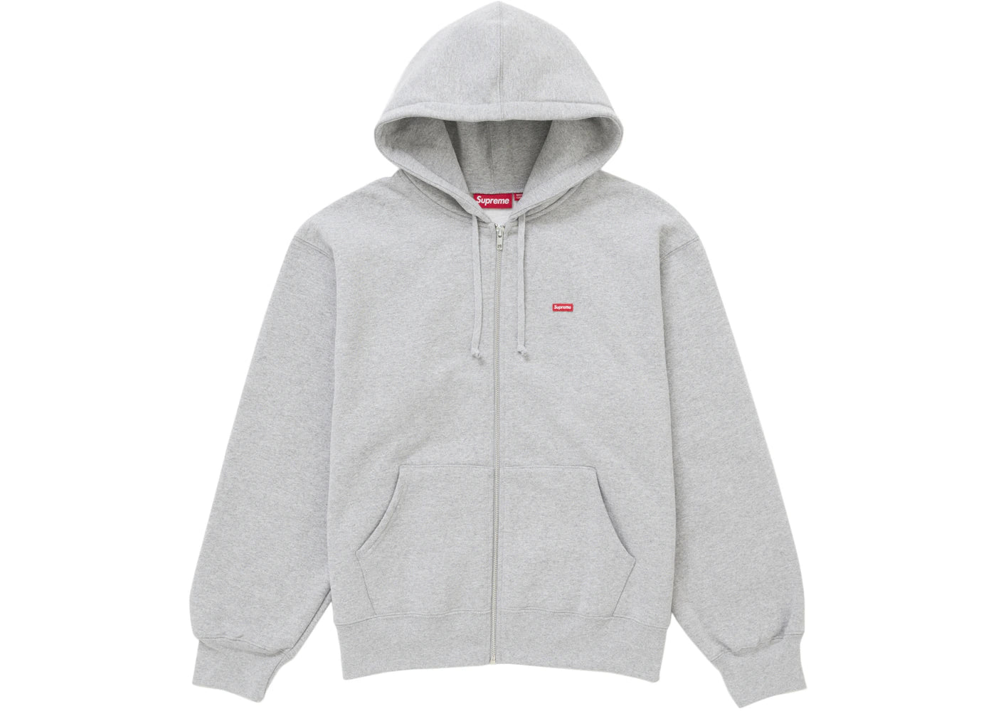 Supreme Small Box Zip Up Hooded Sweatshirt (SS25) Heather Grey