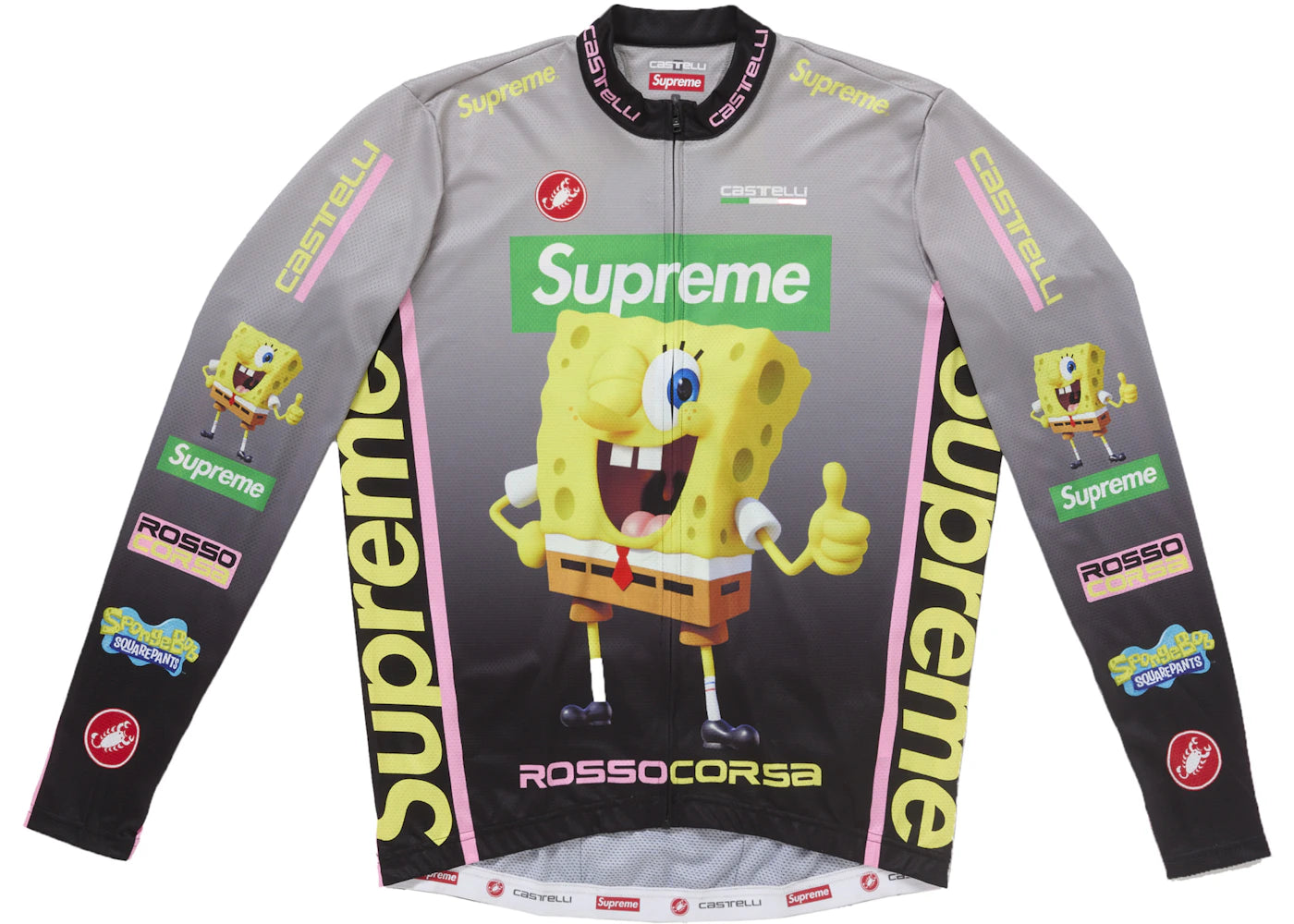 Supreme SpongeBob SquarePants Castelli L/S Cycling Jersey Black