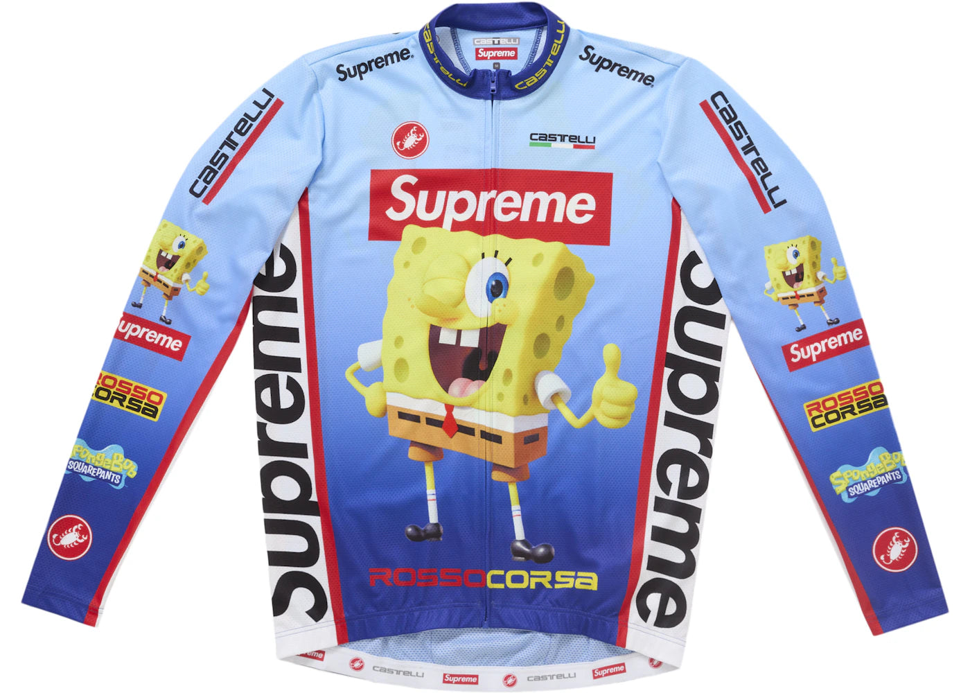 Supreme SpongeBob SquarePants Castelli L/S Cycling Jersey Blue