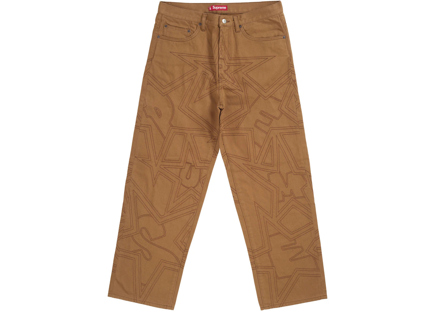 Supreme Stars Topstitch Baggy Jean Brown