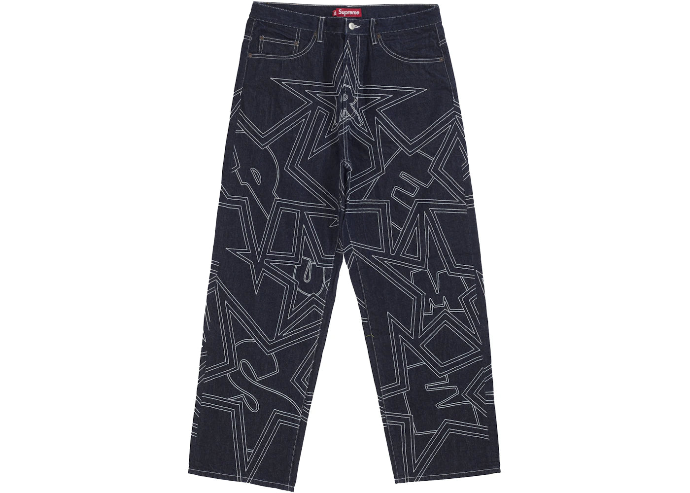 Supreme Stars Topstitch Baggy Jean Indigo