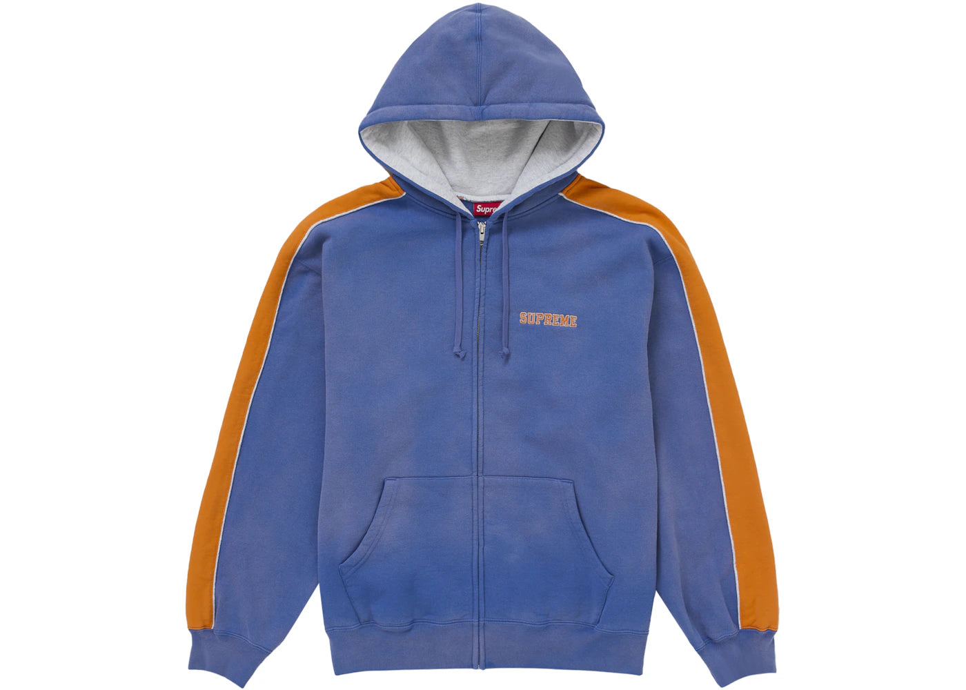 Supreme State Zip Up Hooded Sweatshirt Washed Royal