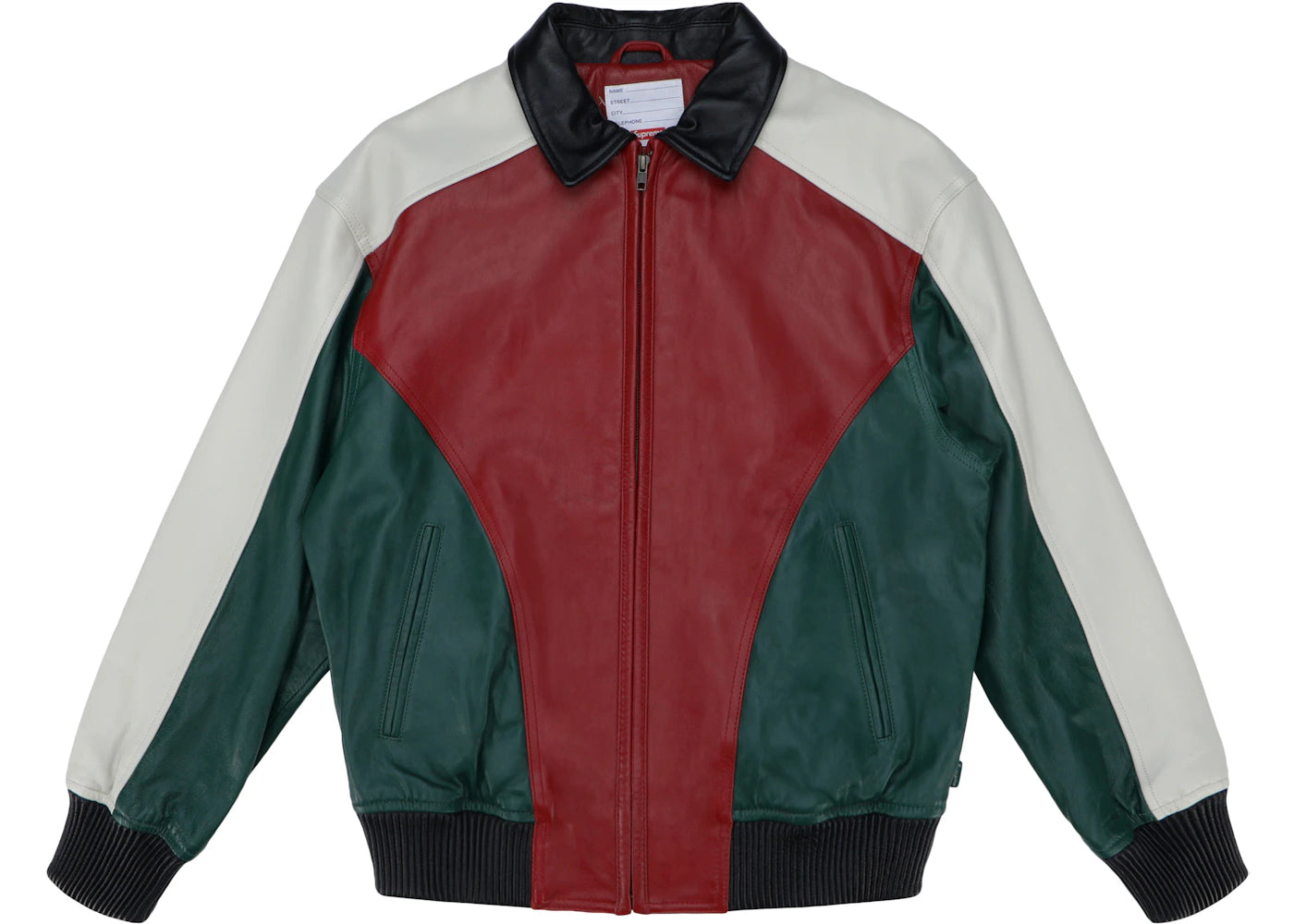 Supreme Studded Arc Logo Leather Jacket Red