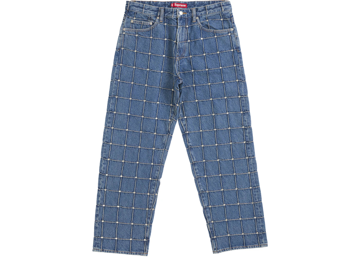 Supreme Studded Seam Loose Fit Jean Blue