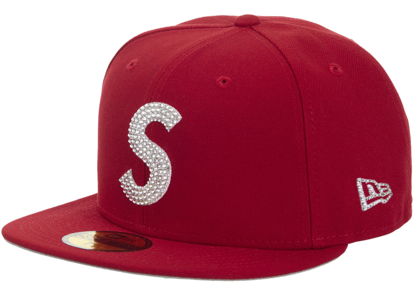 Supreme Swarovski S Logo New Era 59Fifty Fitted Hat Red