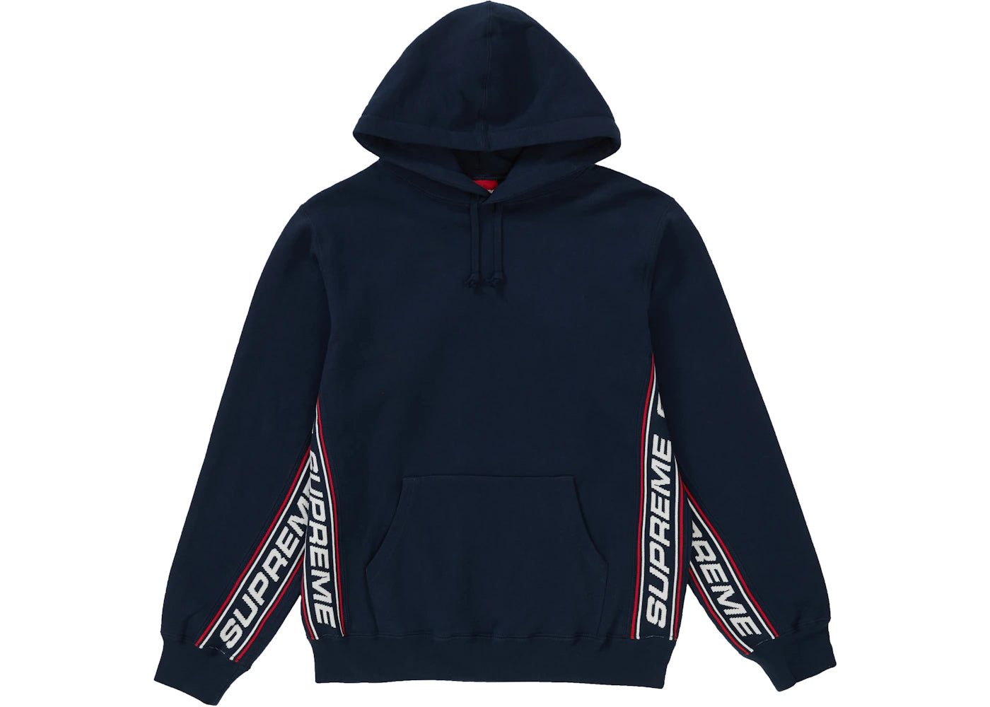 Supreme Text Rib Hooded Sweatshirt Navy