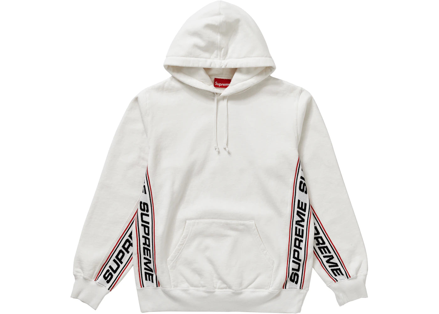 Supreme Text Rib Hooded Sweatshirt White