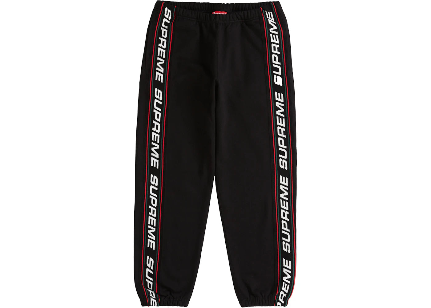 Supreme Text Rib Sweatpant Black