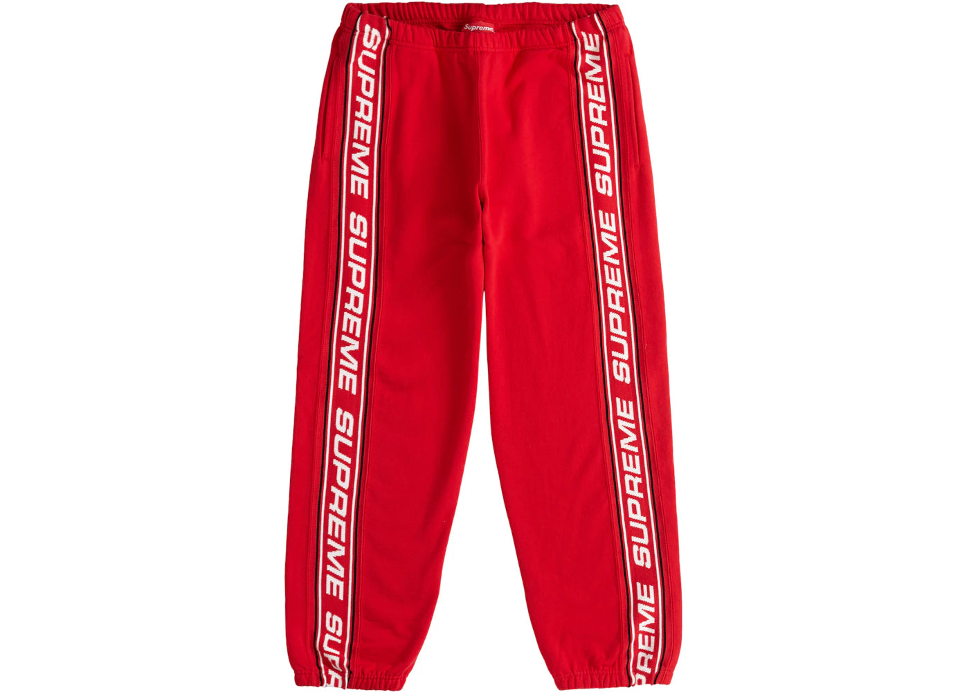 Supreme Text Rib Sweatpant Red