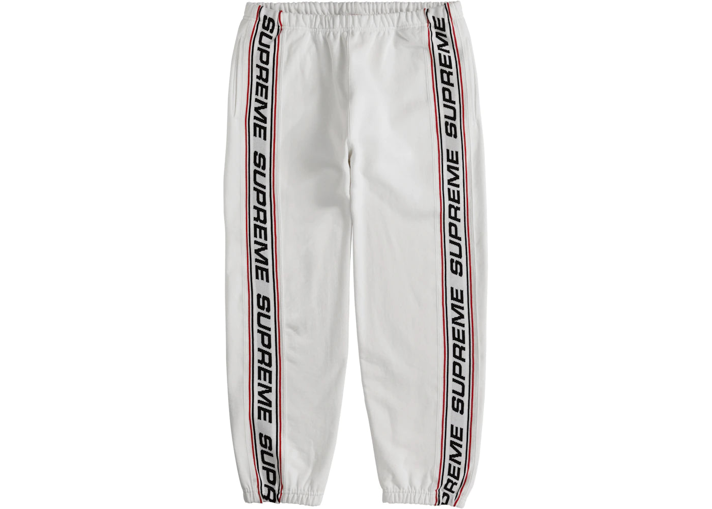 Supreme Text Rib Sweatpant White