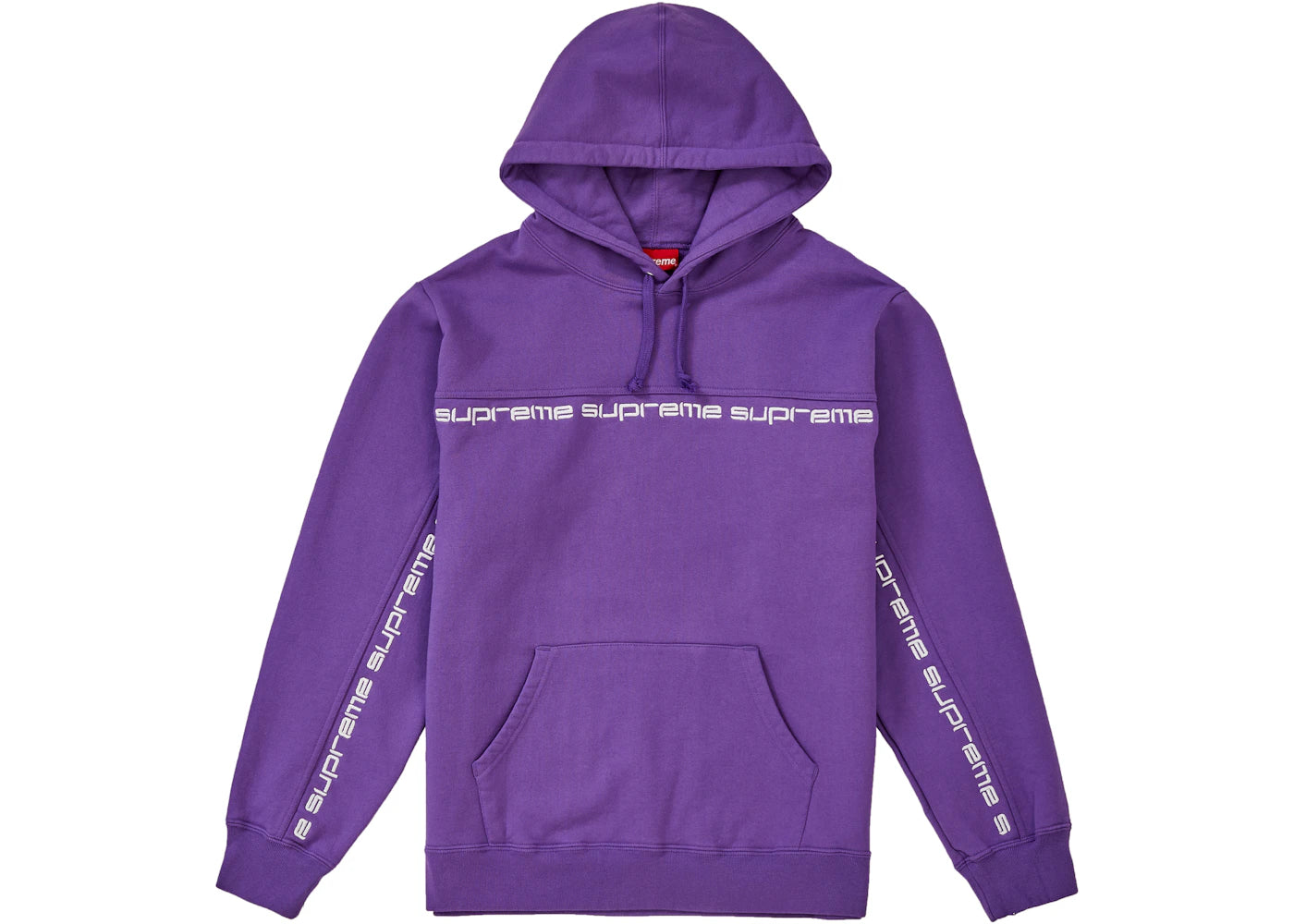 Supreme Text Stripe Hooded Sweatshirt Violet