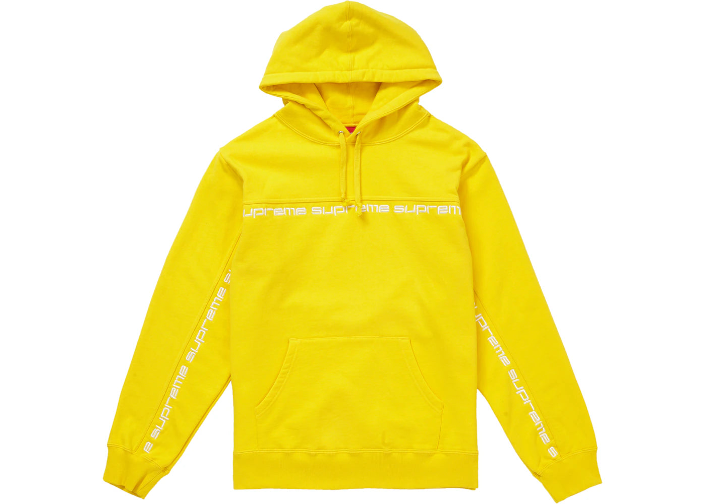 Supreme Text Stripe Hooded Sweatshirt Yellow