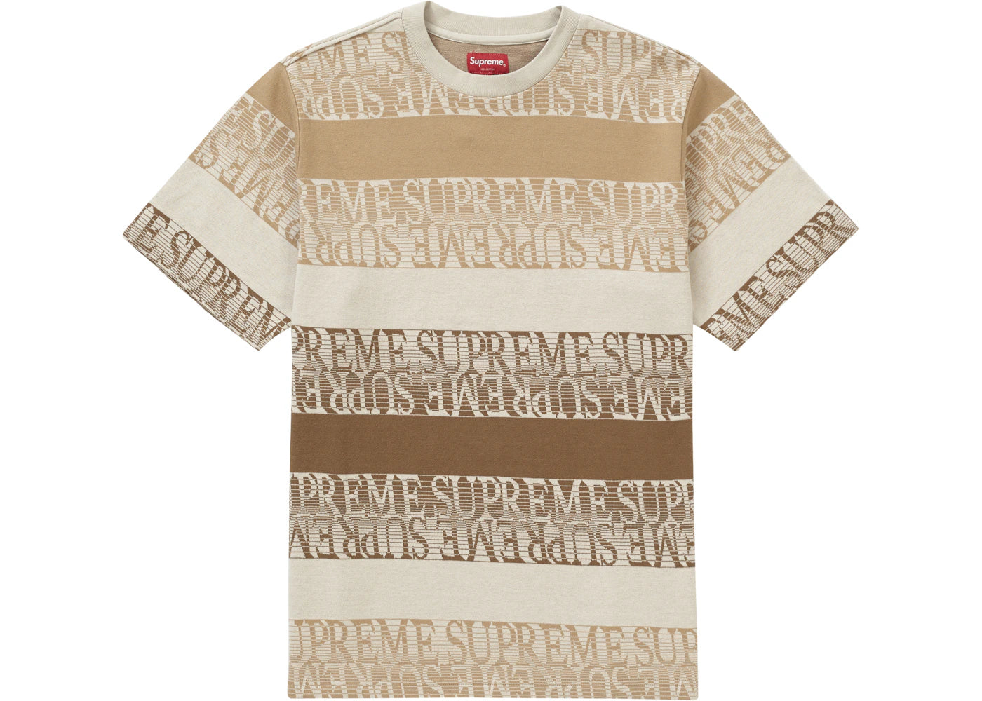 Supreme Text Stripe Jacquard S/S Top Natural