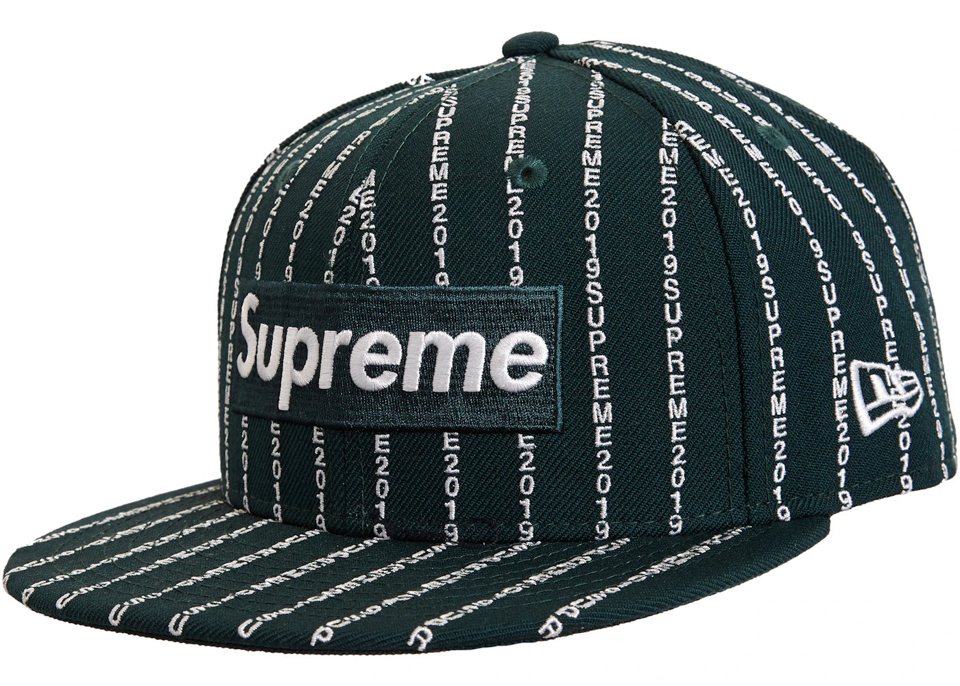 Supreme Text Stripe New Era Cap Dark Green
