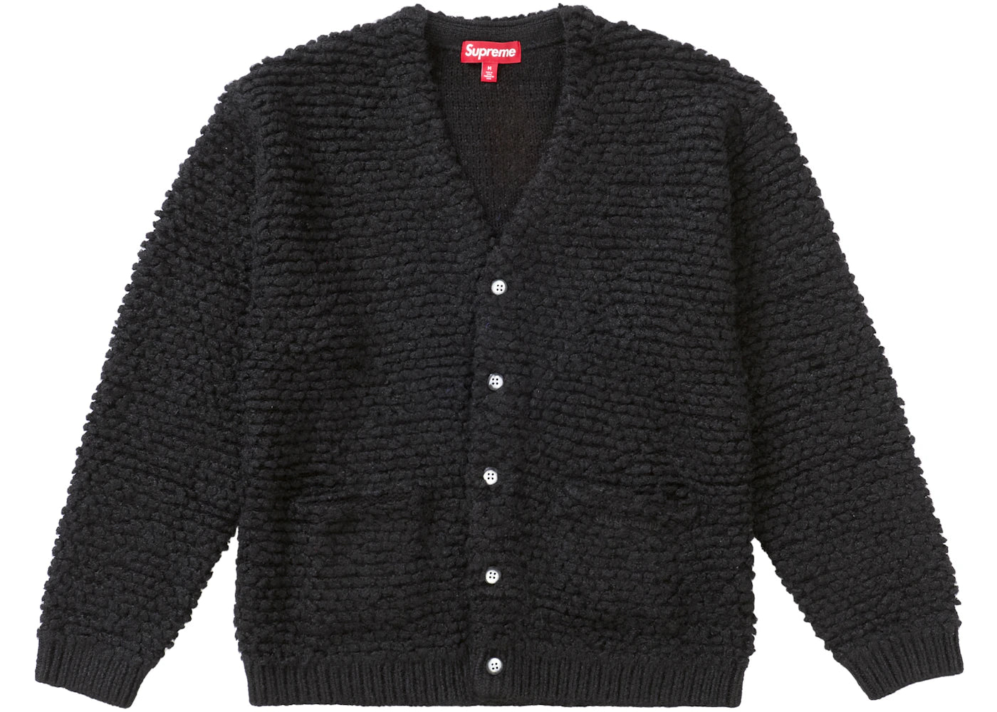 Supreme Textured Knotted Cardigan Black