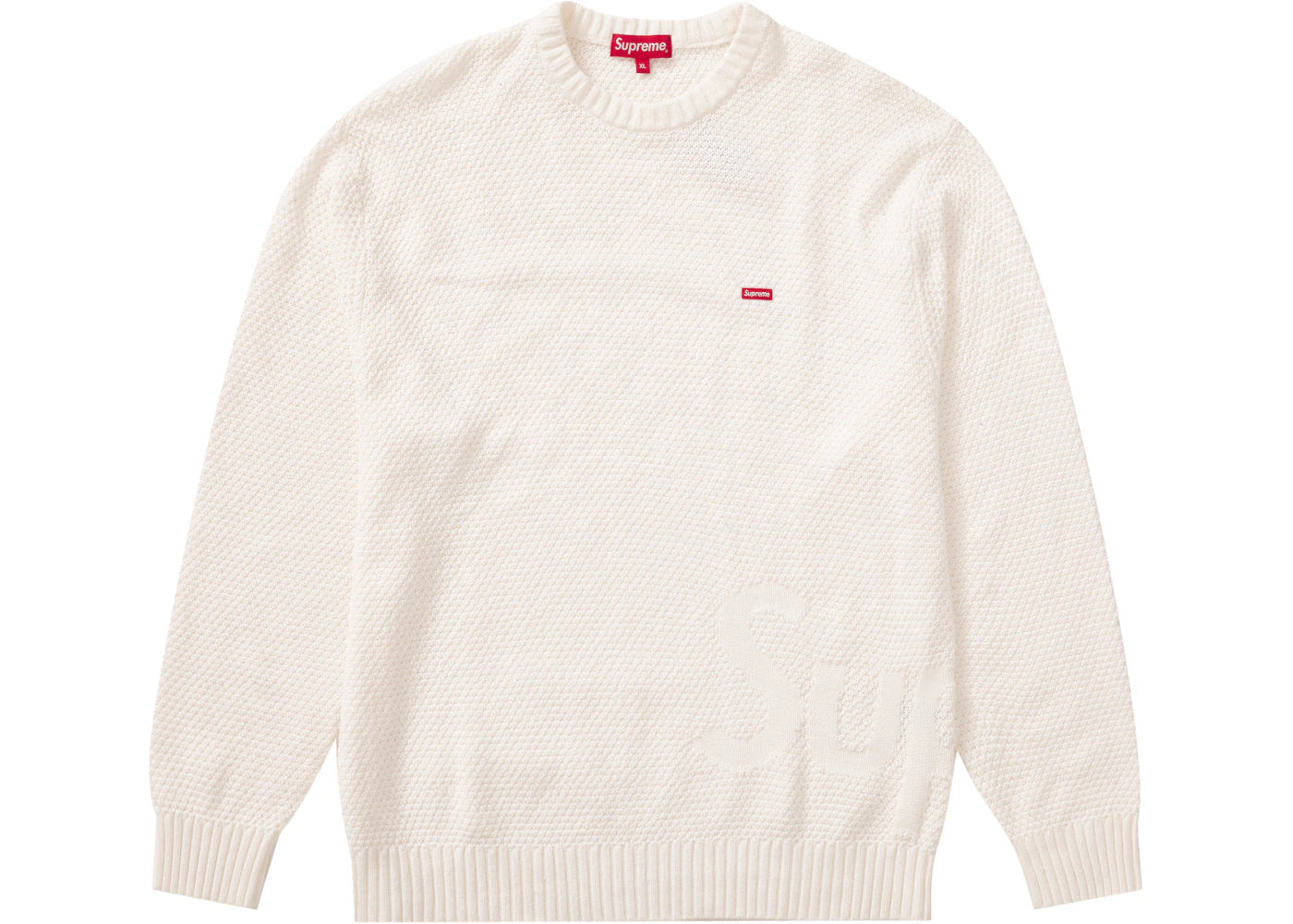 Supreme Textured Small Box Sweater White