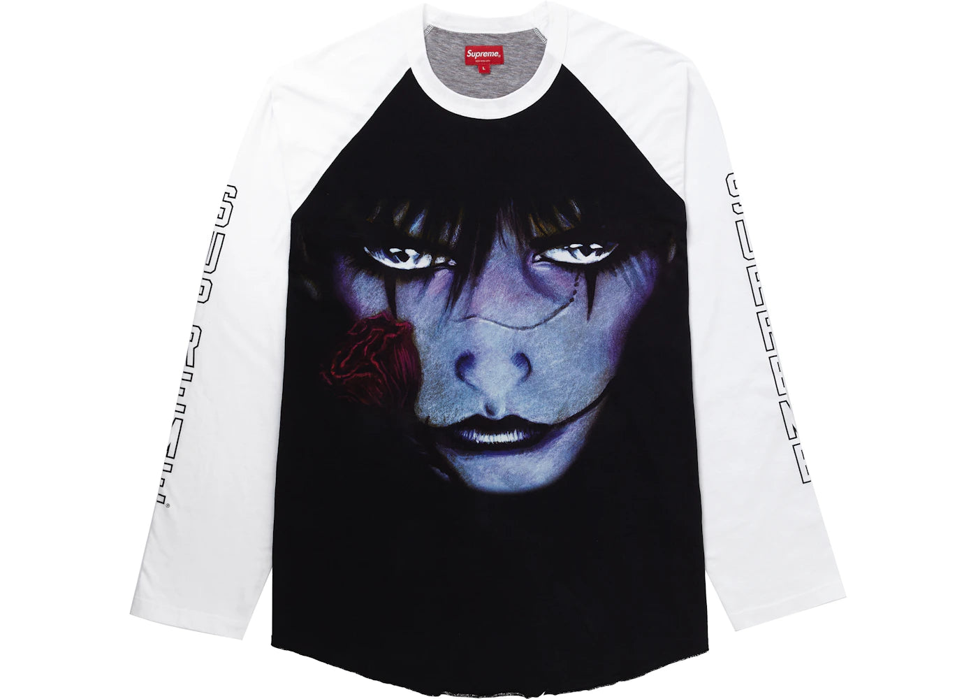Supreme The Crow Raglan L/S Tee White Eyes