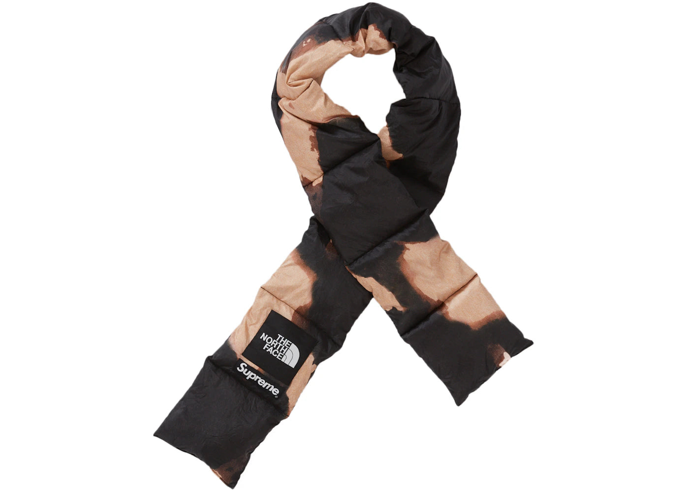Supreme The North Face Bleached Denim Print 700-Fill Down Scarf Black