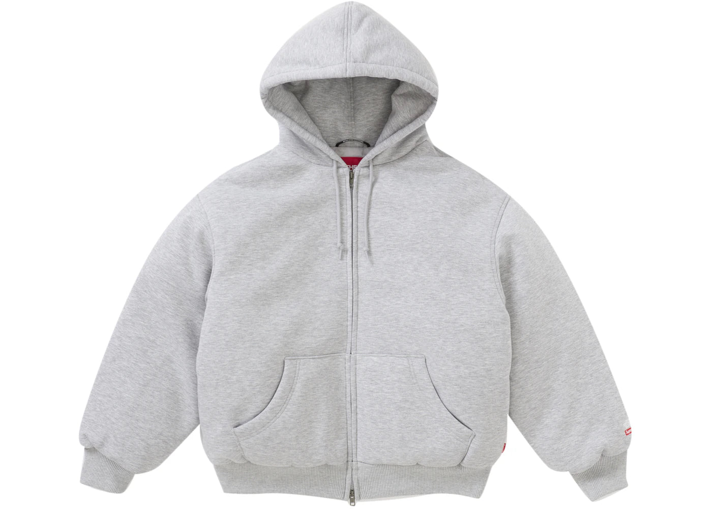 Supreme The North Face Down Filled Zip Up Hooded Sweatshirt Heather Grey