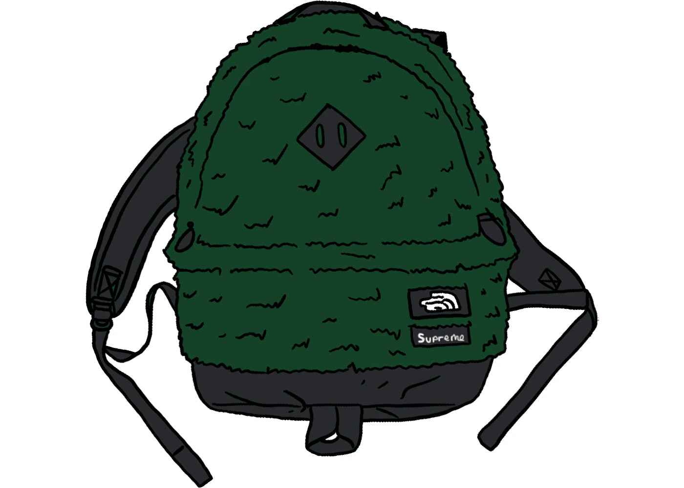Supreme The North Face Faux Fur Backpack Green