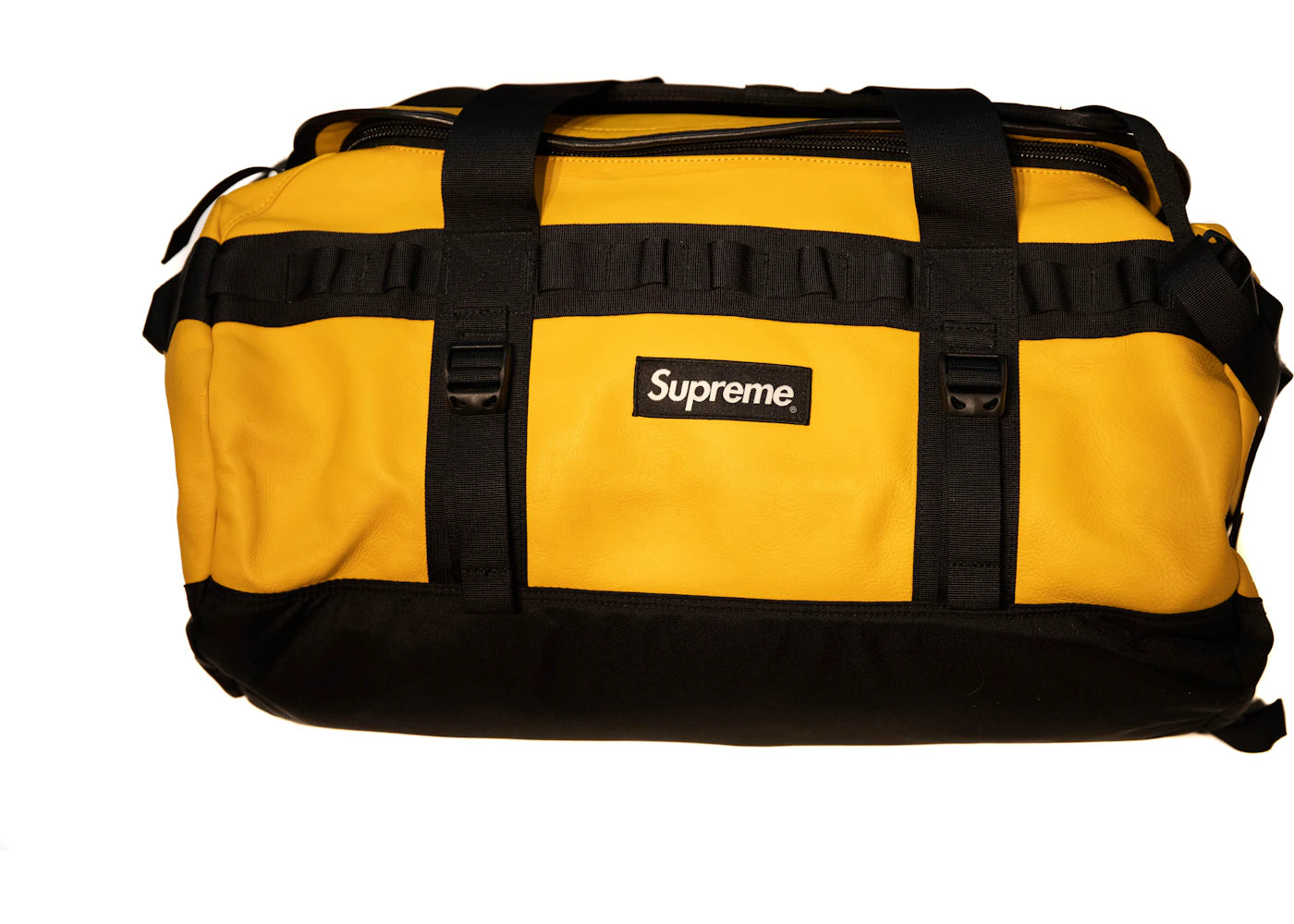 Supreme The North Face Leather Base Camp Duffel Yellow