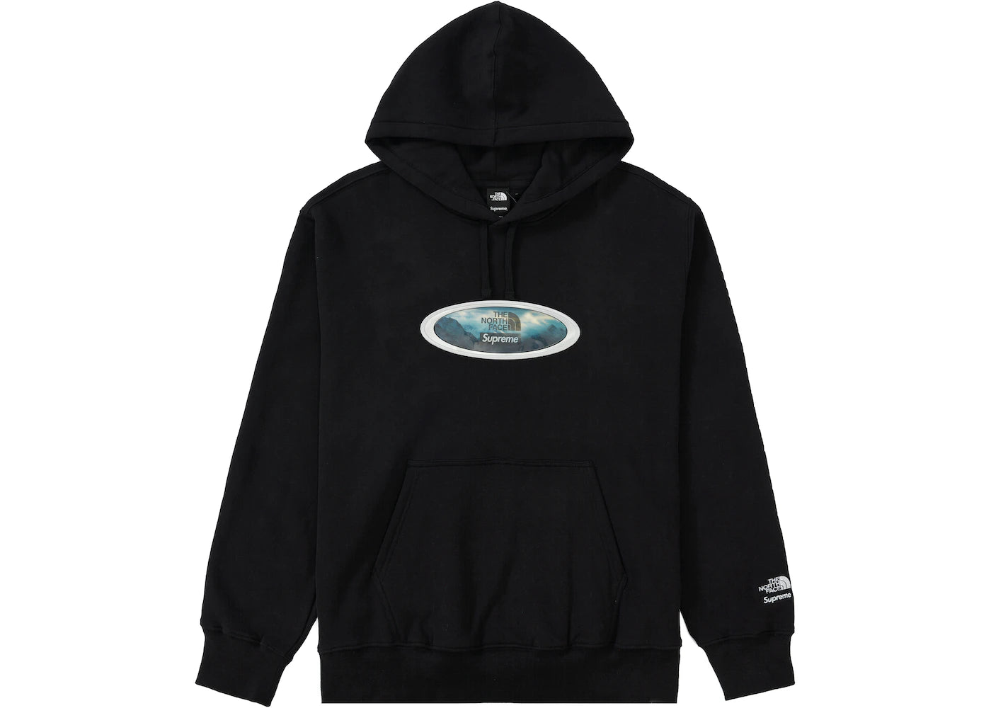 Supreme The North Face Lenticular Mountains Hooded Sweatshirt Black