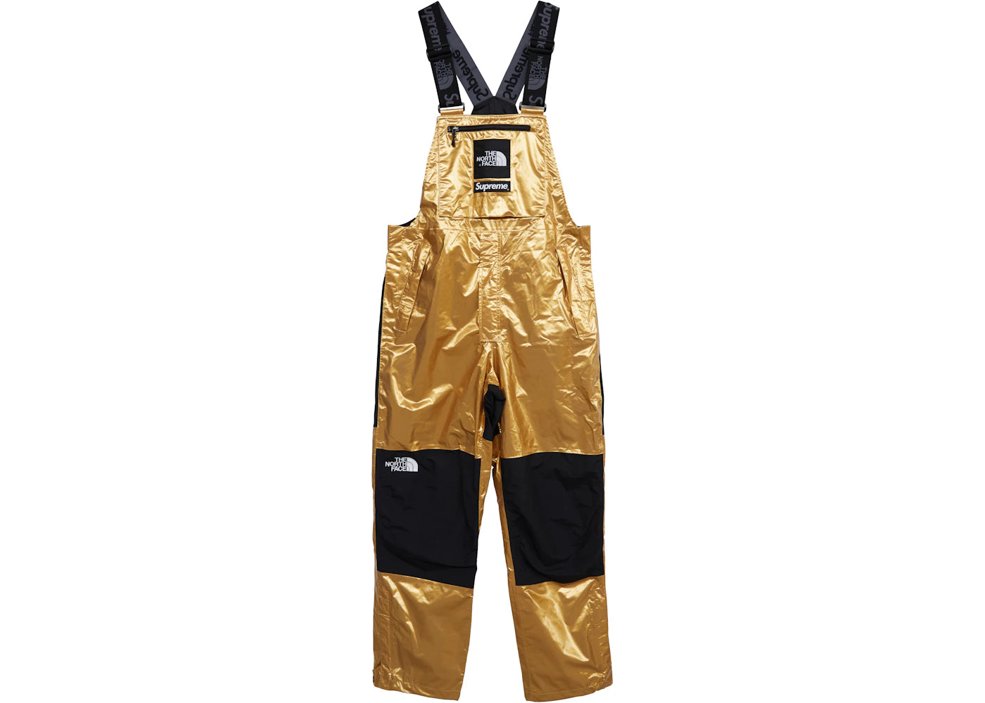 Supreme The North Face Metallic Mountain Bib Pants Gold