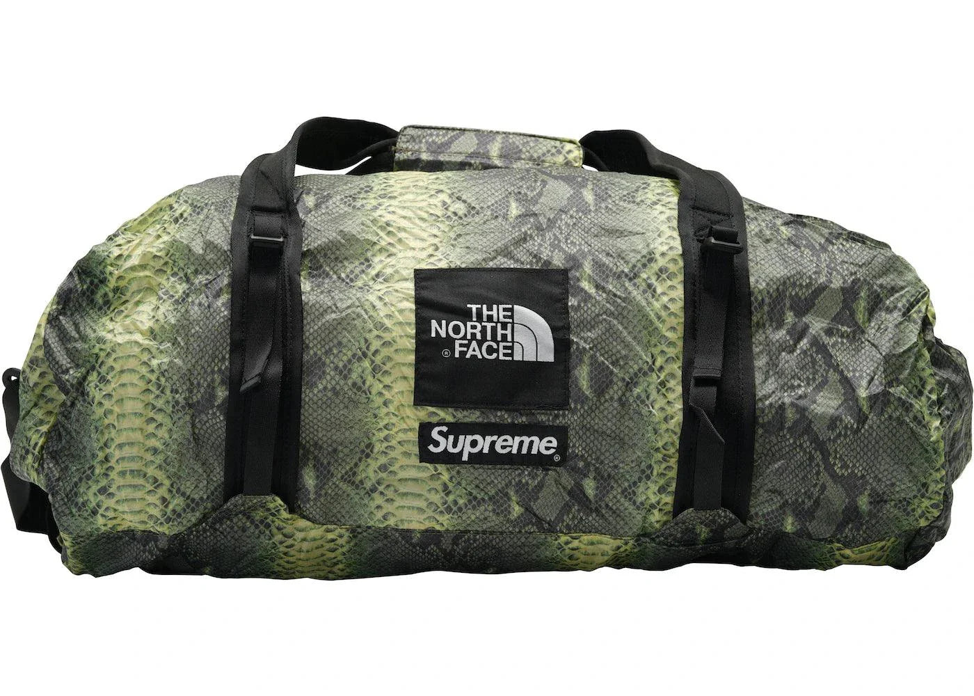 Supreme The North Face Snakeskin Flyweight Duffle Bag Green - Side Kicks