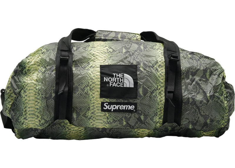Supreme The North Face Snakeskin Flyweight Duffle Bag Green - Side Kicks