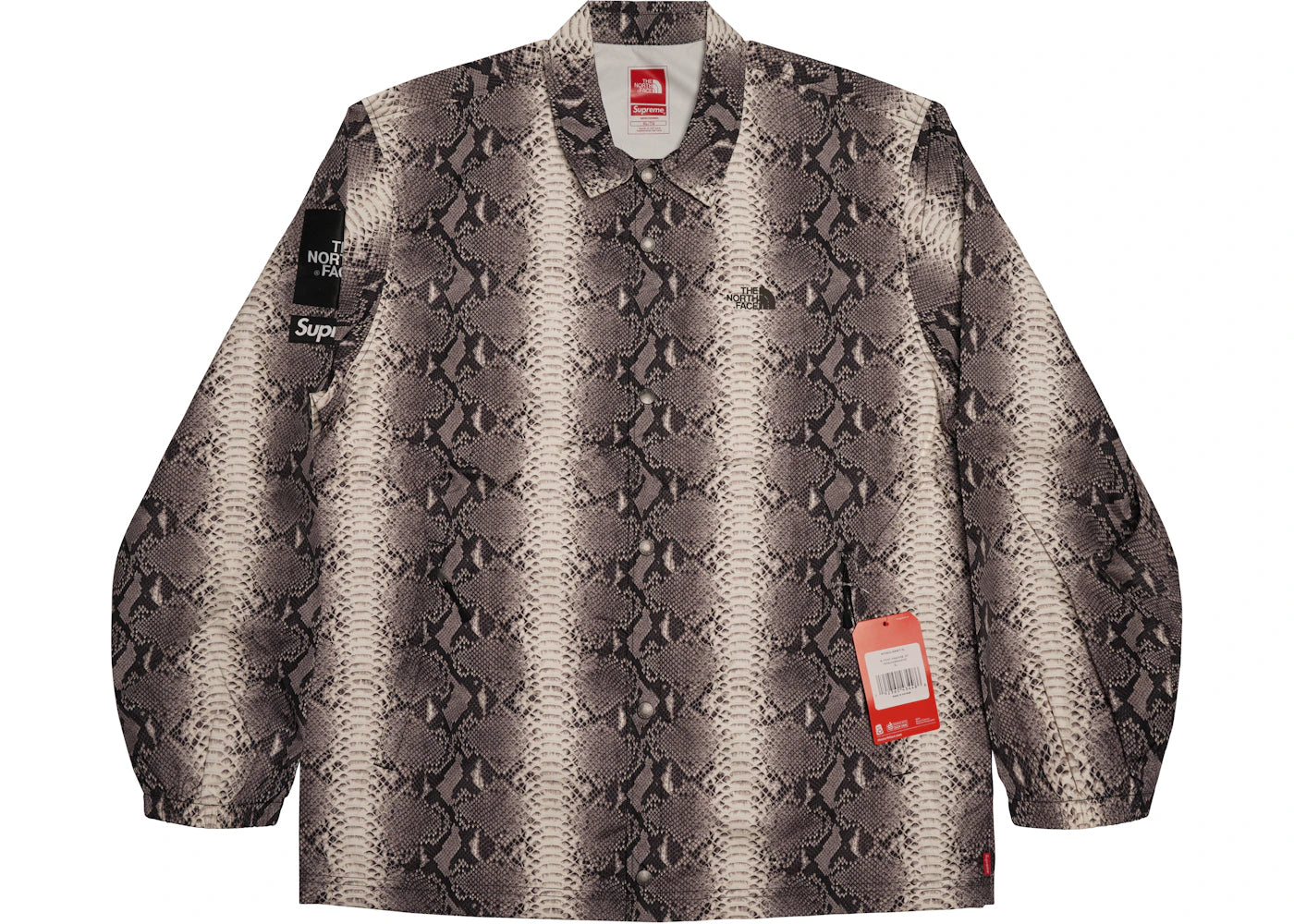 Supreme The North Face Snakeskin Taped Seam Coaches Jacket Black