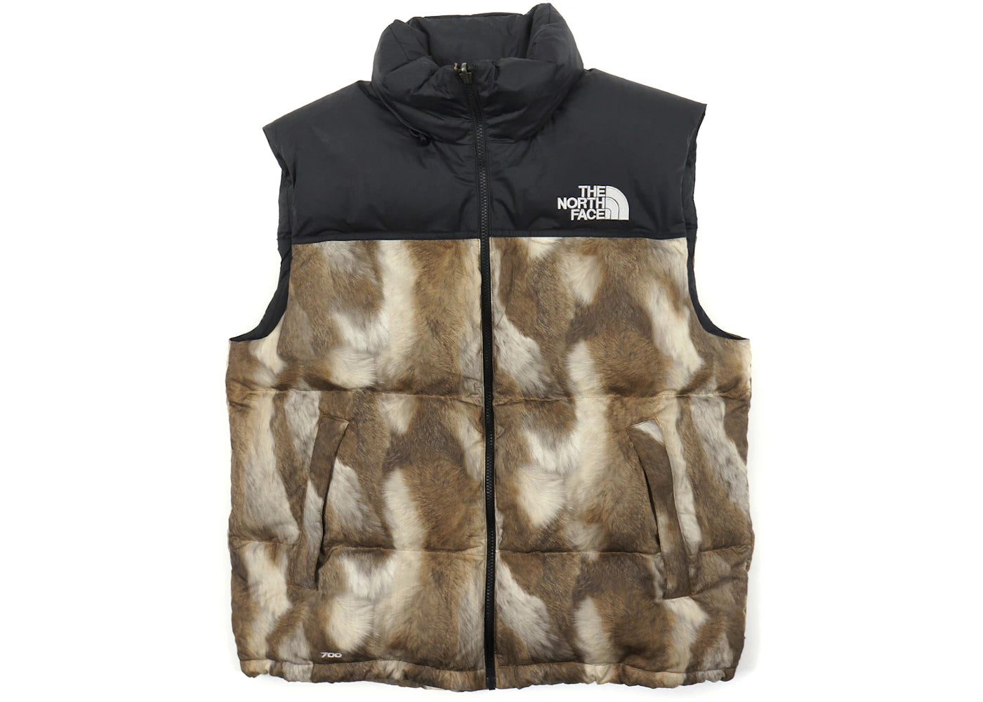 Supreme The North Face Fur Print Nuptse Brown
