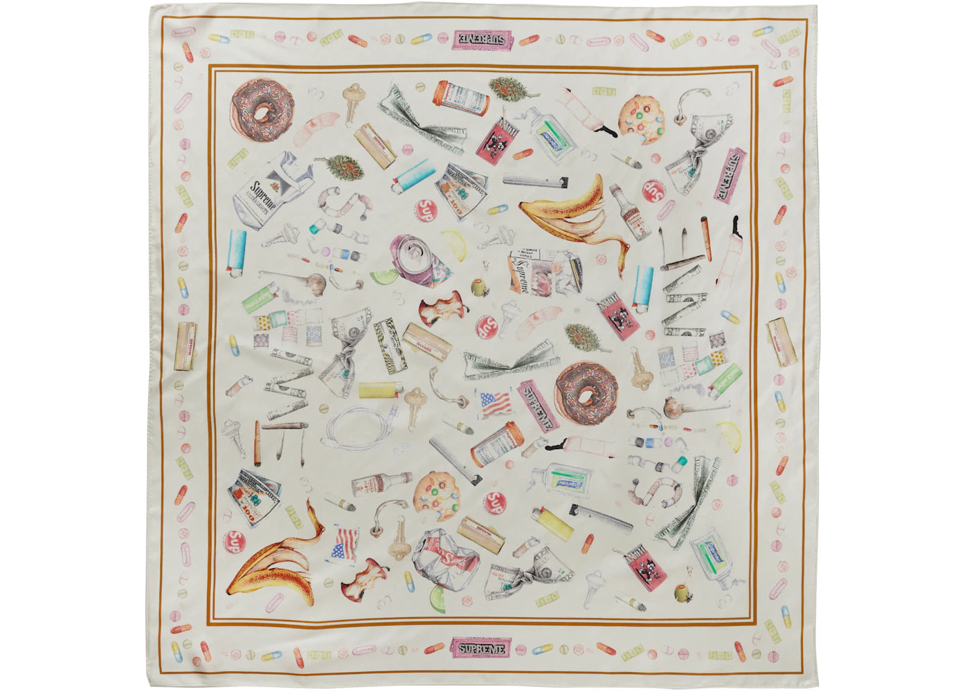 Supreme Trash Silk Scarf Multicolor