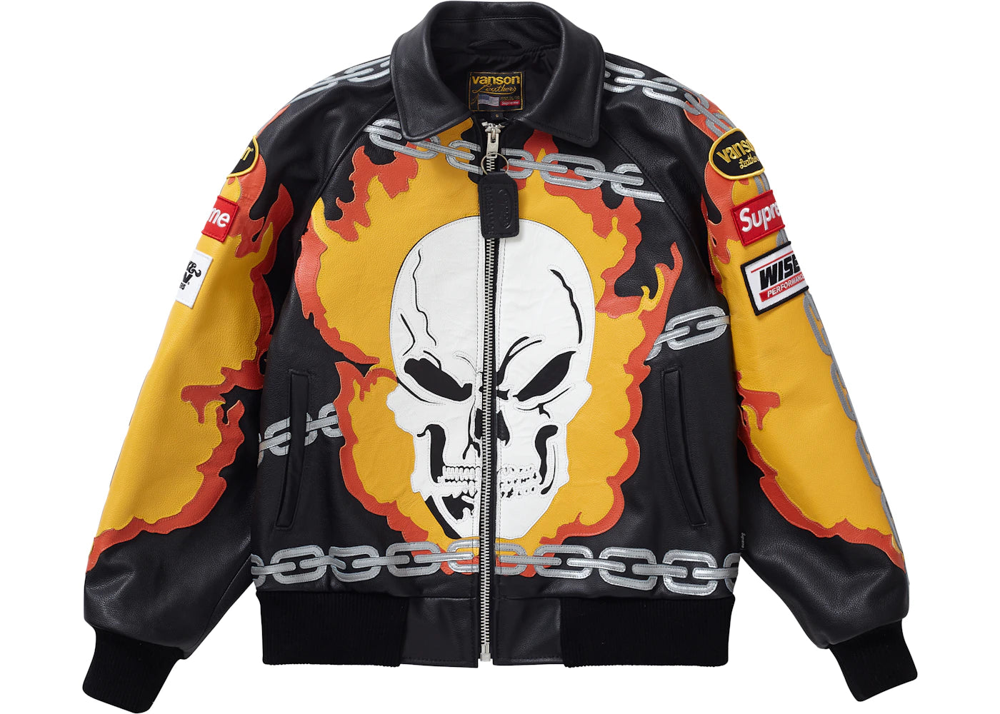 Supreme Vanson Leathers Ghost Rider Jacket Black