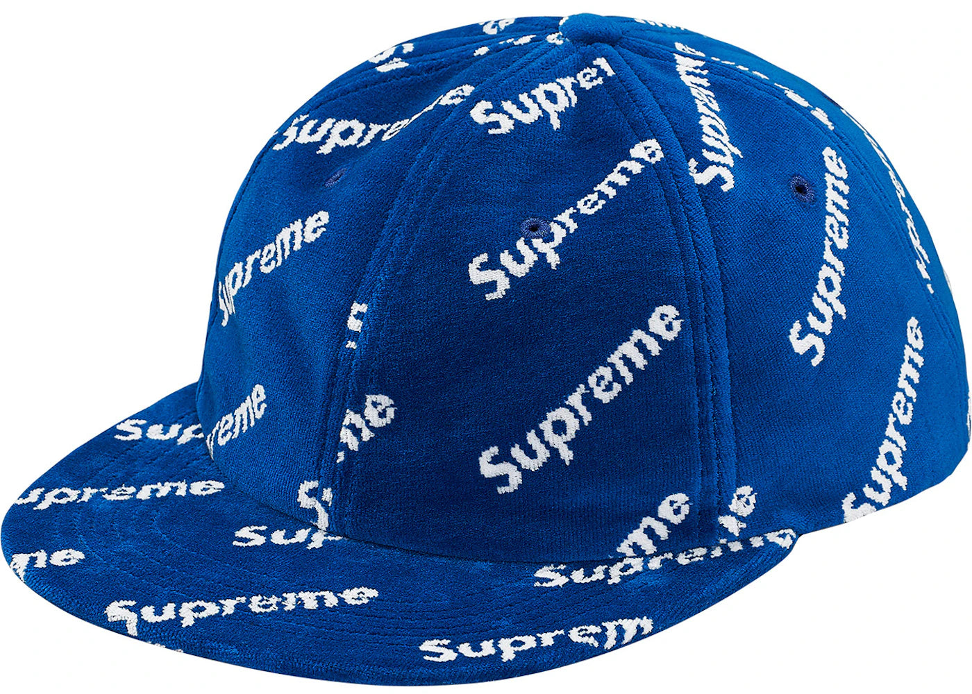 Supreme Velour Diagonal Logo 6-Panel Royal