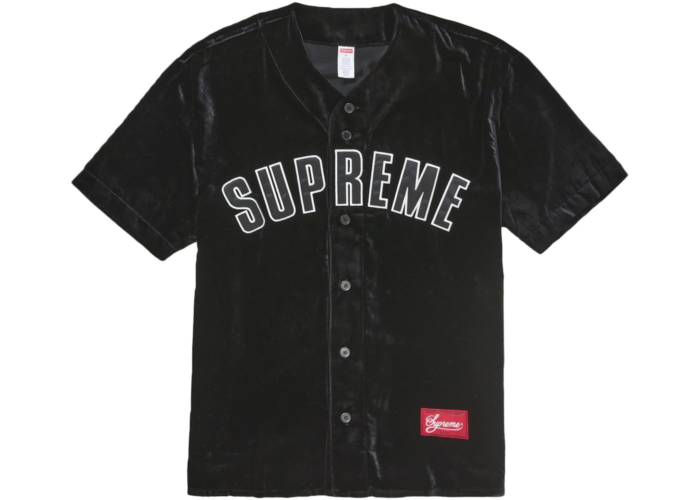 Supreme Velvet Baseball Jersey Black