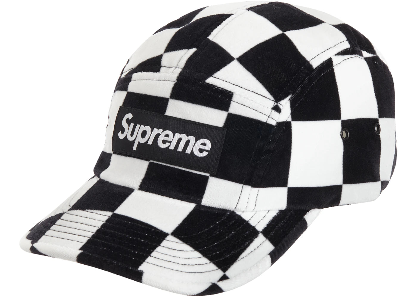 Supreme Velvet Camp Cap (FW20) Checkerboard