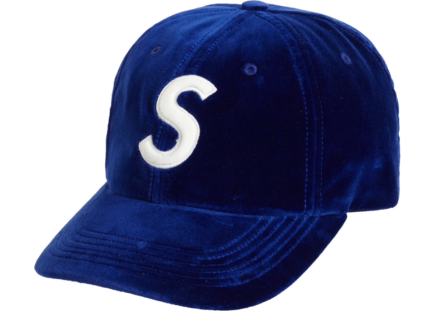 Supreme Velvet S Logo 6-Panel Royal