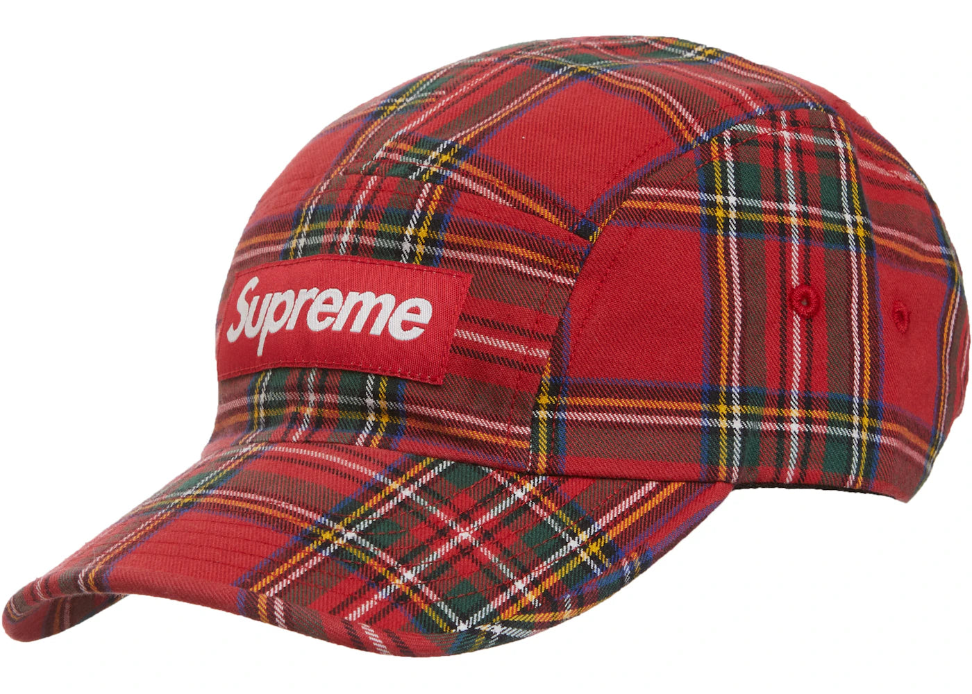 Supreme Washed Chino Twill Camp Cap (FW20) Red Tartan