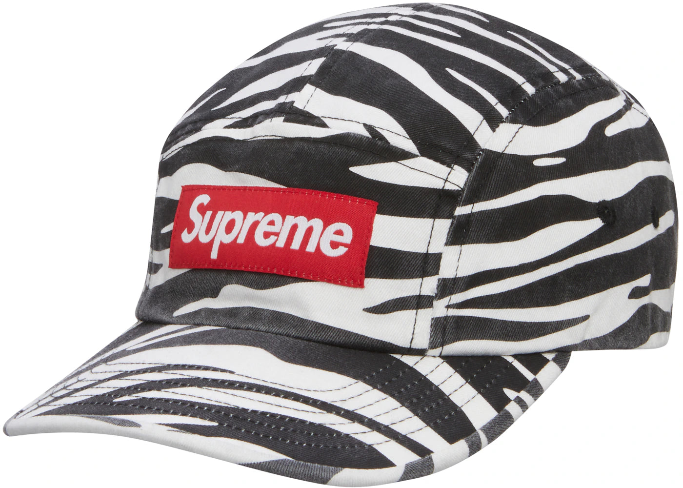 Supreme Washed Chino Twill Camp Cap (FW22) Zebra