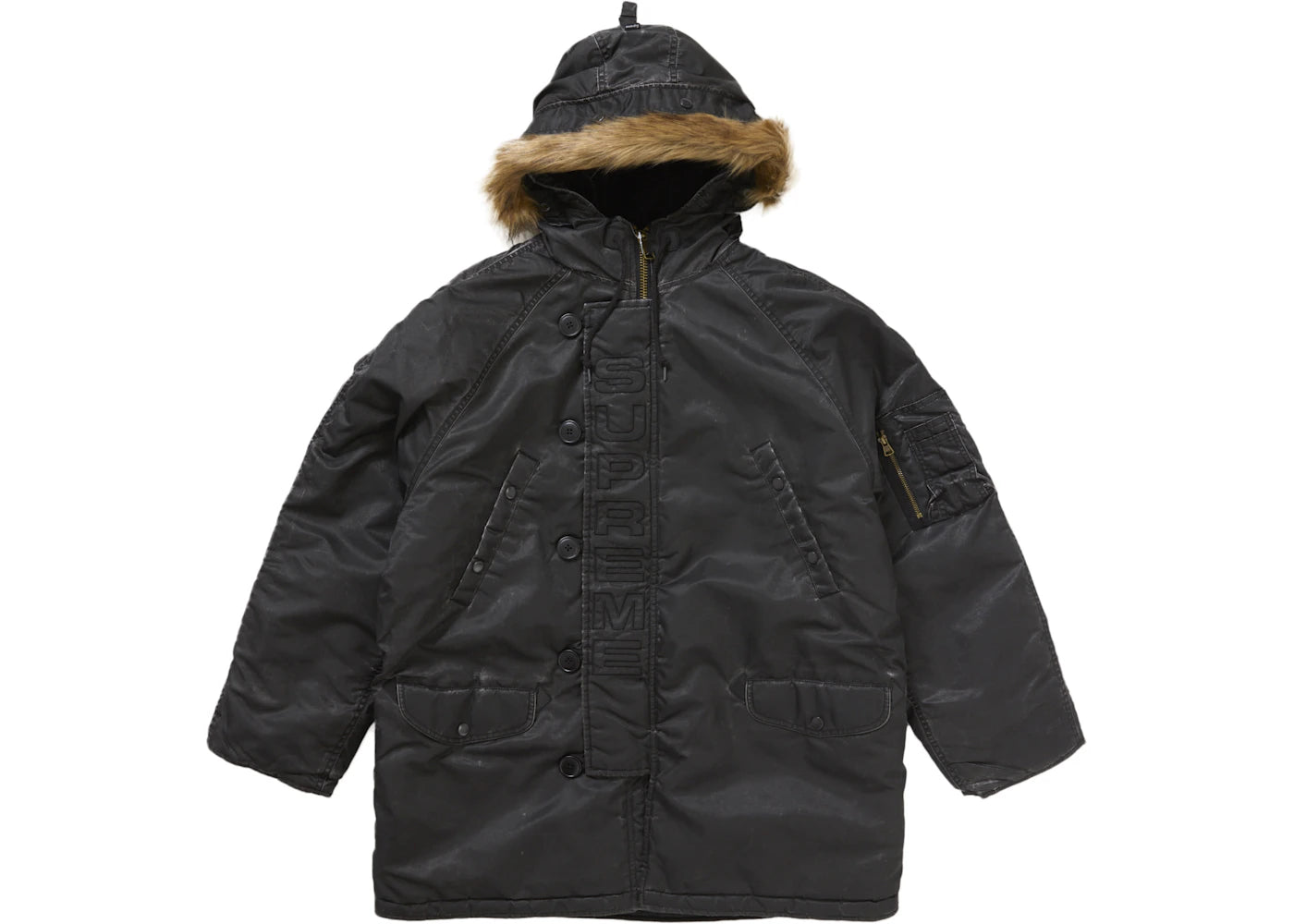Supreme Washed Flight Satin N 3B Parka Black