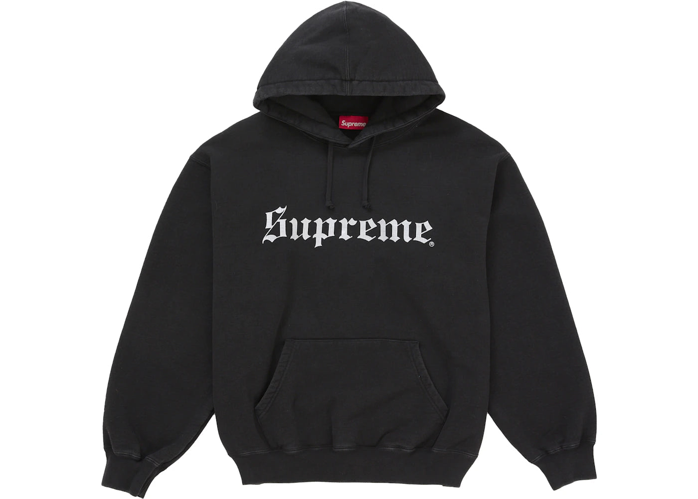 Supreme Washed Old English Hooded Sweatshirt Black