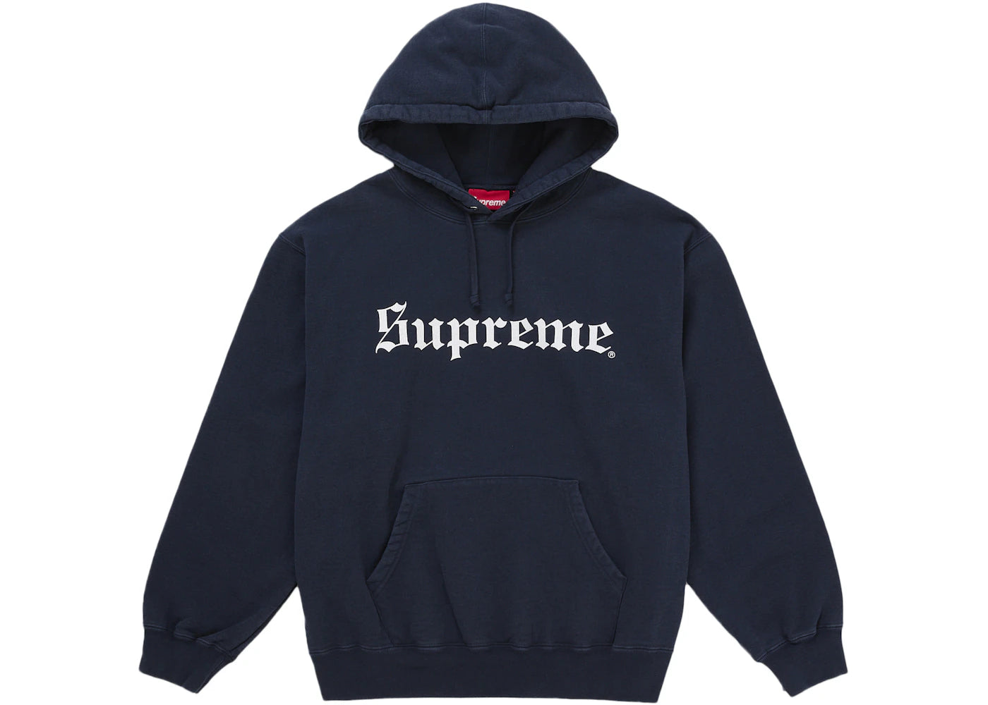Supreme Washed Old English Hooded Sweatshirt Navy