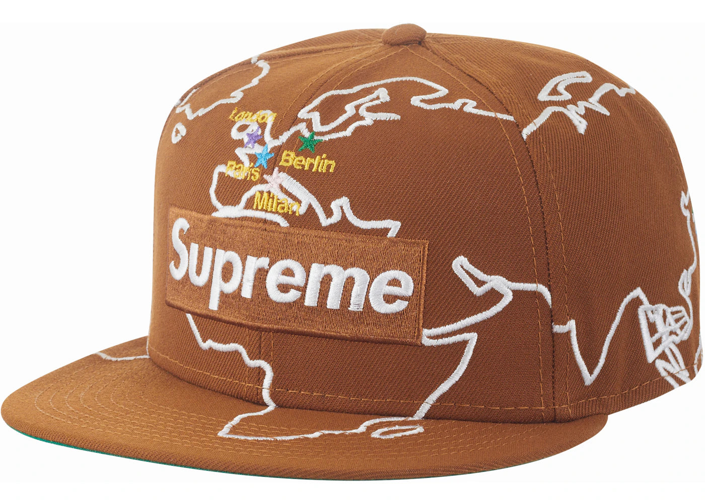 Supreme Worldwide Box Logo New Era Hat Brown