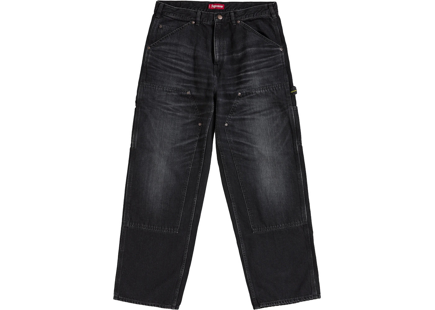Supreme Worn Double Knee Denim Painter Jean Washed Black